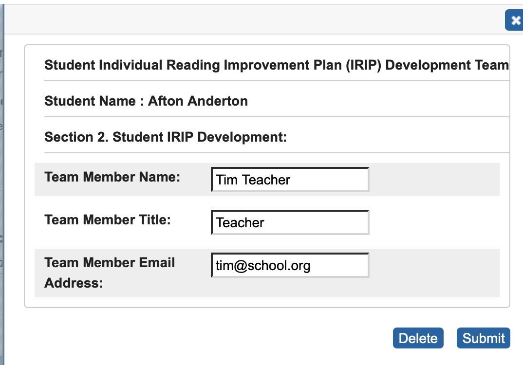Image showing the Add Member slide out populated with fake data.