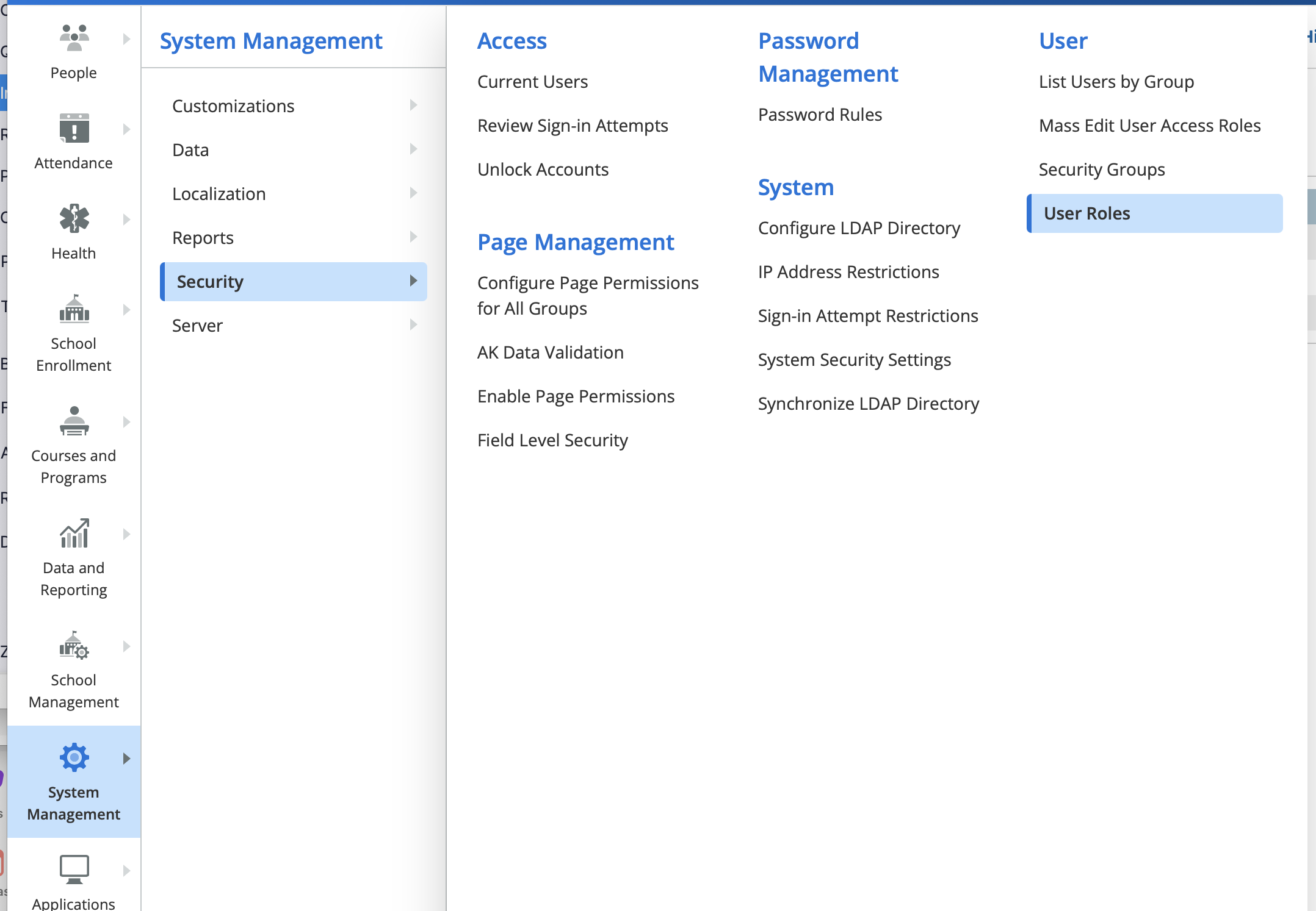 Image showing the click path through the navigation menus.