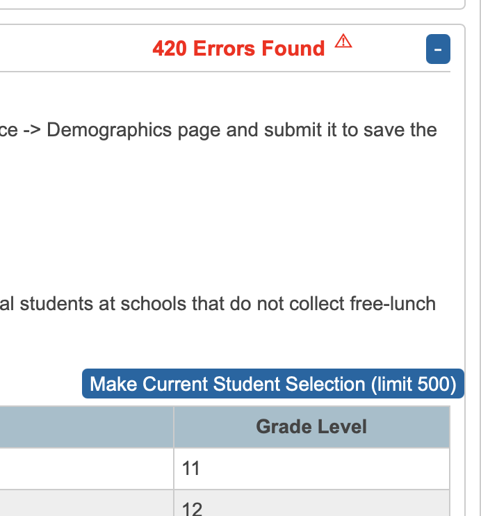 Image showing the Make Current Student Selection button.