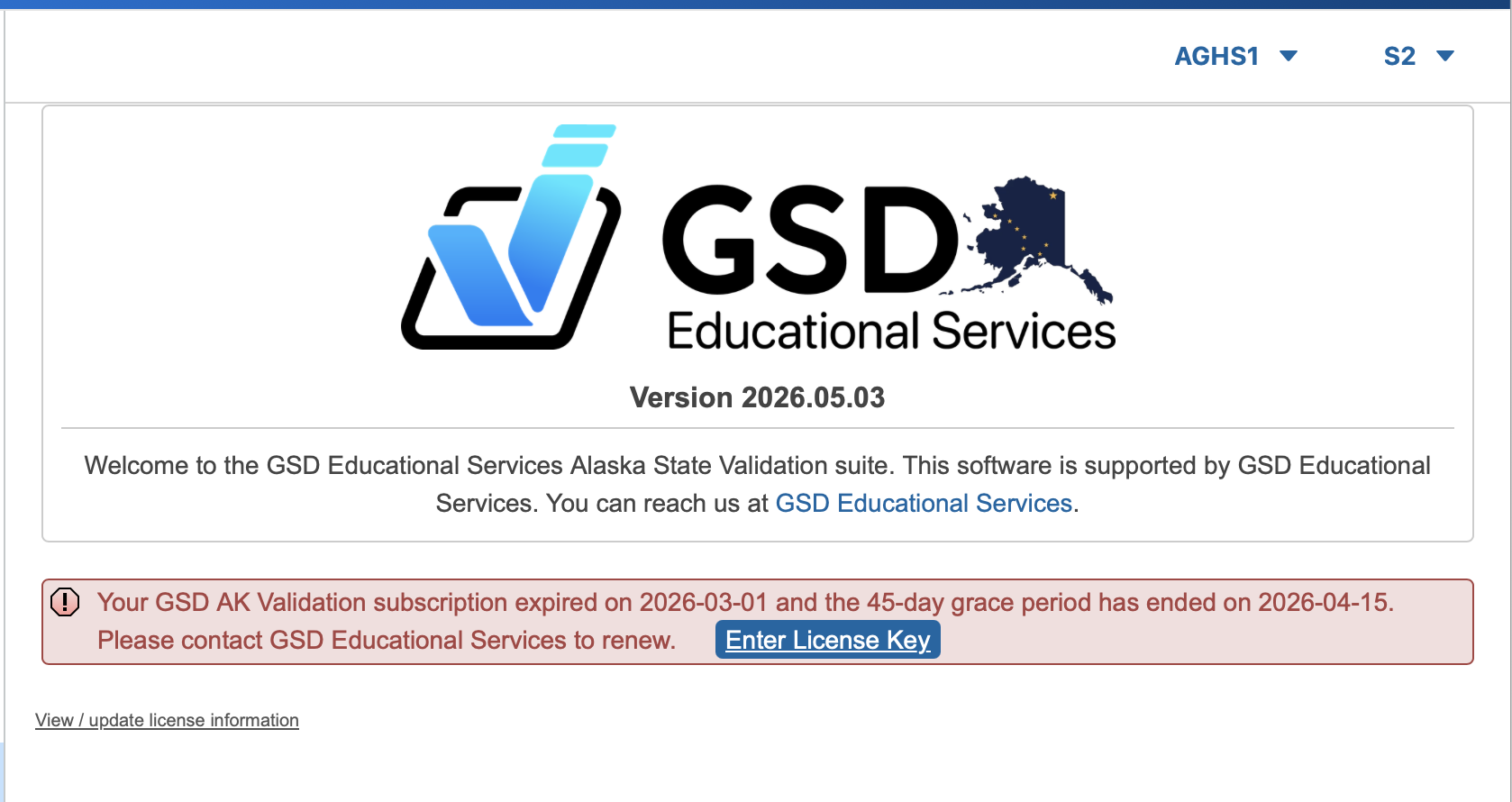 Image showing an error message indicating the license is expired and the grace period is over.