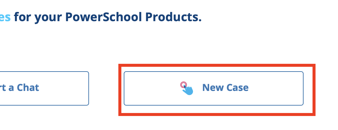 image highlighting the new case button