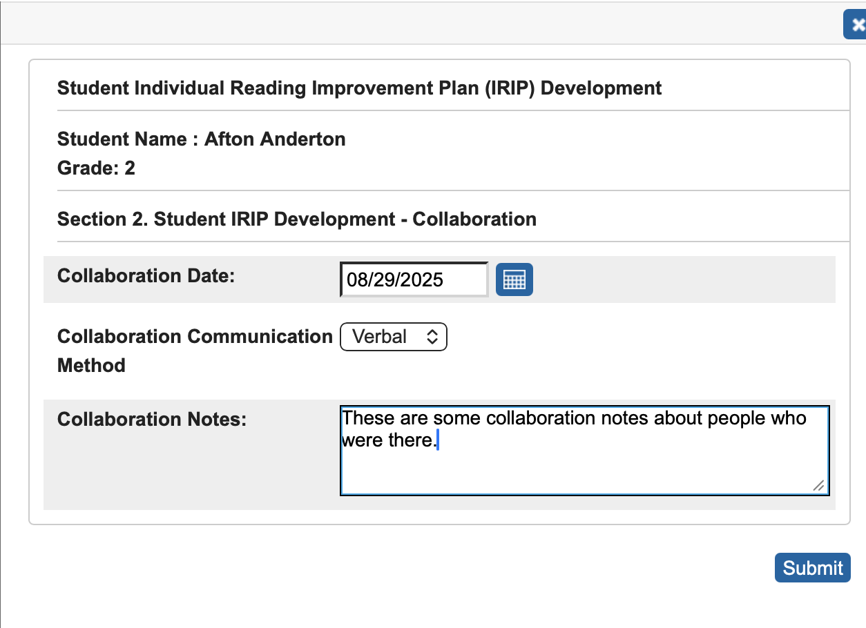 Image showing the development entry slide-out