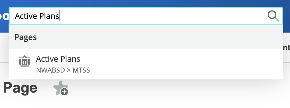 Image showing a search for Active Plans